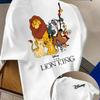Летняя мужская футболка Disney с рисунком Симбы из Короля Льва, для повседневного отдыха и тематических мероприятий, унисекс, хлопковая, с коротким рукавом, оверсайз