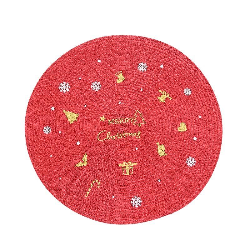 Рождественский Декор, Европейский Минимализм, Плетеный Декоративный Коврик, Круглый Изоляционный Коврик, Подставка для Стола, Коврик для Гостиной Дома, Отеля, Столовой, Коврик для Западной Кухни