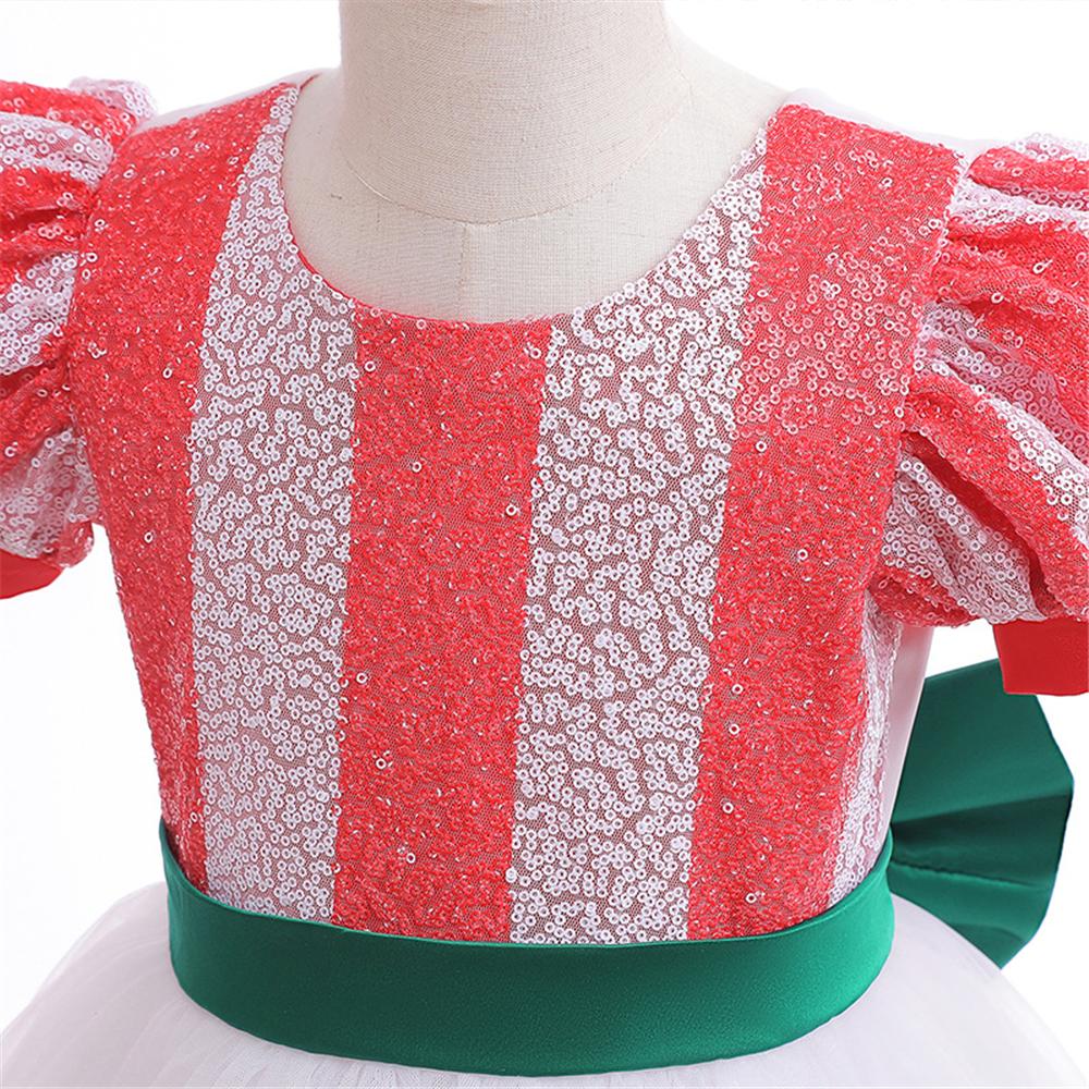 Детское рождественское платье принцессы для девочек, пышное бальное платье, торжественное рождественское праздничное платье