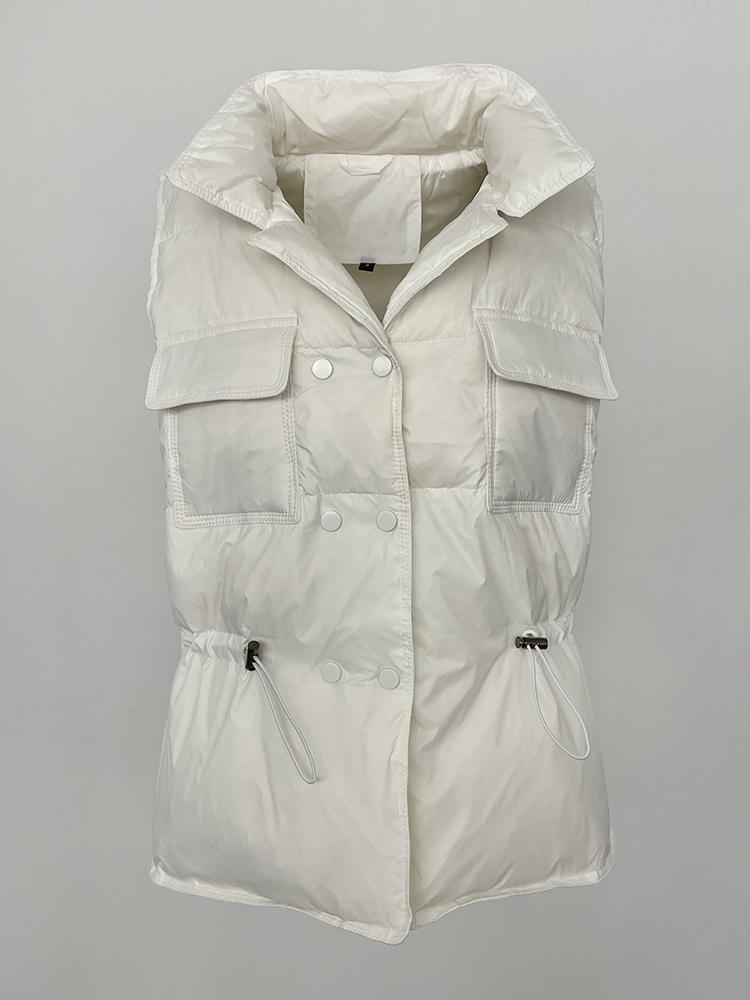 OFTBUY 2024 зимнее белое утиное пуховое женское пальто, толстый теплый свободный жилет, повседневные короткие куртки без рукавов, элегантные офисные женские пальто