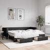 VidaXL Daybed with Trundle and Drawers Black 80x200 Cm Fabric 3196611