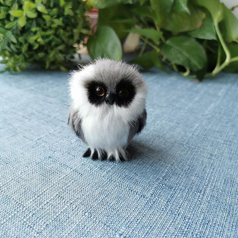 Home Decor Artificial Fur Toy Plush Toys Simulated Owl Model Owl Static Model Gift for Kids
