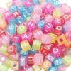 Mixed Letter Acrylic Beads Round Flat Alphabet Digital Cube Loose Spacer Beads For Jewelry Making Handmade Diy Bracelet Necklace