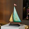 Creative Ironwork Iron Sailboat Decoration Living Room Office Desktop Wine Rack Ornaments Voyage Metal Model Modern Home Decor