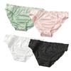 Satin Milk Fiber Artificial Ice Silk Natural and Cool and [Kumomi] Women's Panties, 4-Pack, Rice, Silk, Touch, Materials, Stretchy, Seamless,