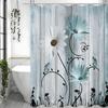 Сине-белая ромашка, бабочка, деревянная панель, шторка для душа, декоративная шторка для ванной, водонепроницаемая шторка для душа с