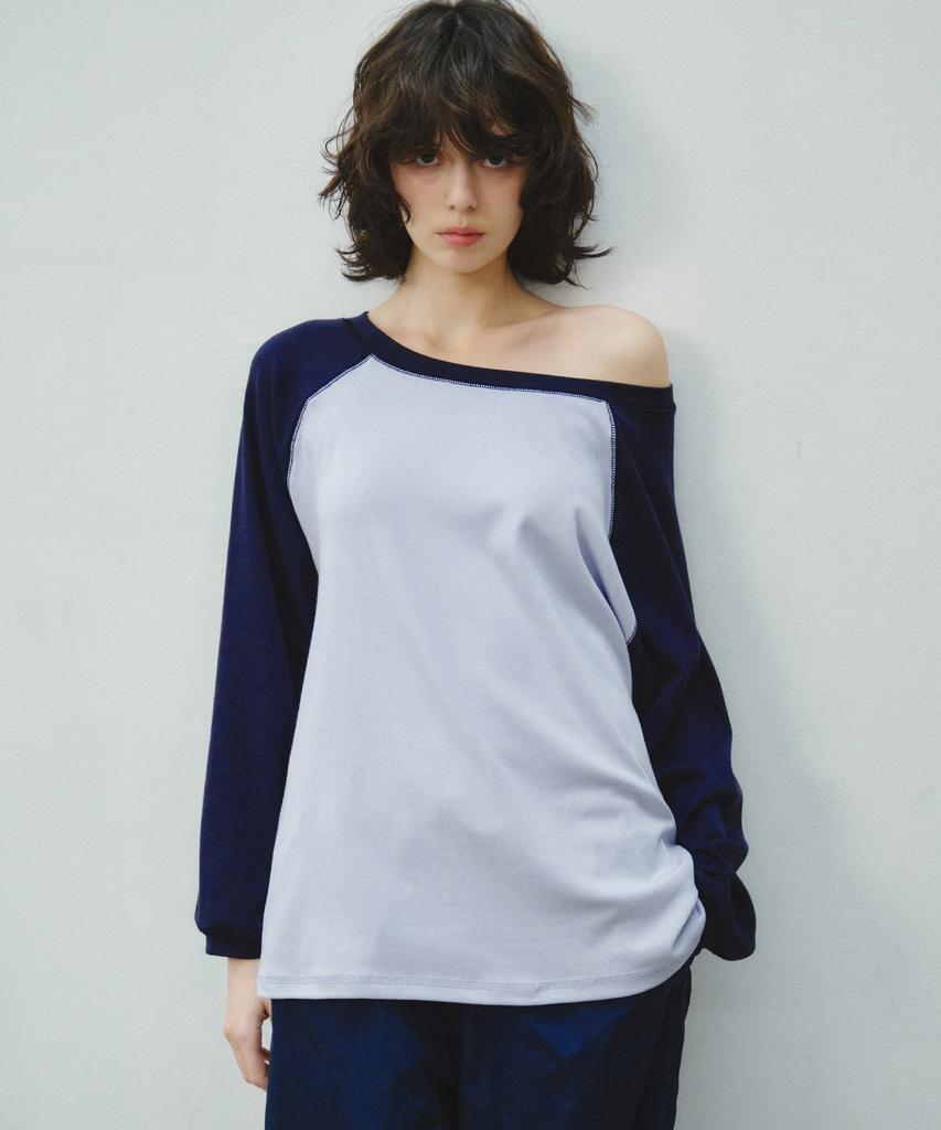 CITTA Number 23 Raglan Off-Shoulder T-Shirt_Ctt3002(Sky Blue)
