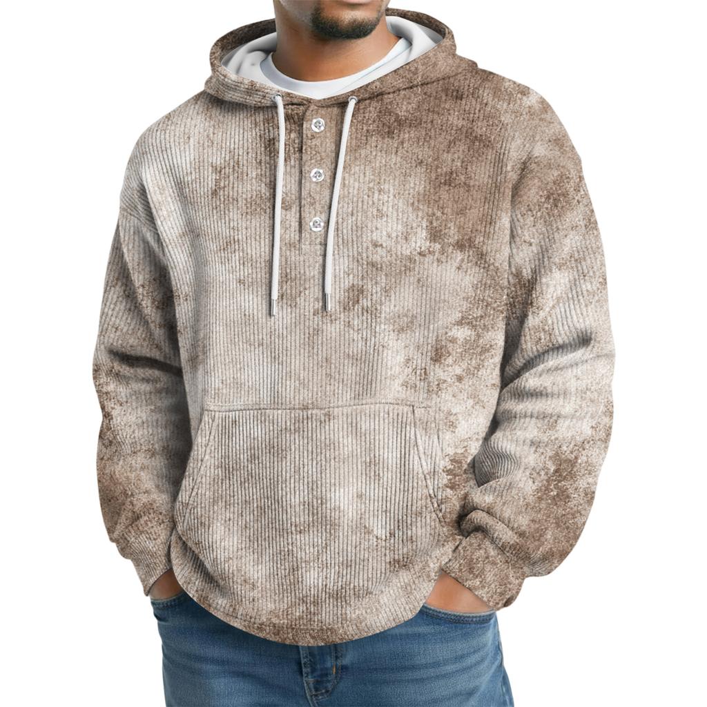 Men's Knit Hooded Sweatshirt Casual Long-Sleeve Sweatshirt
