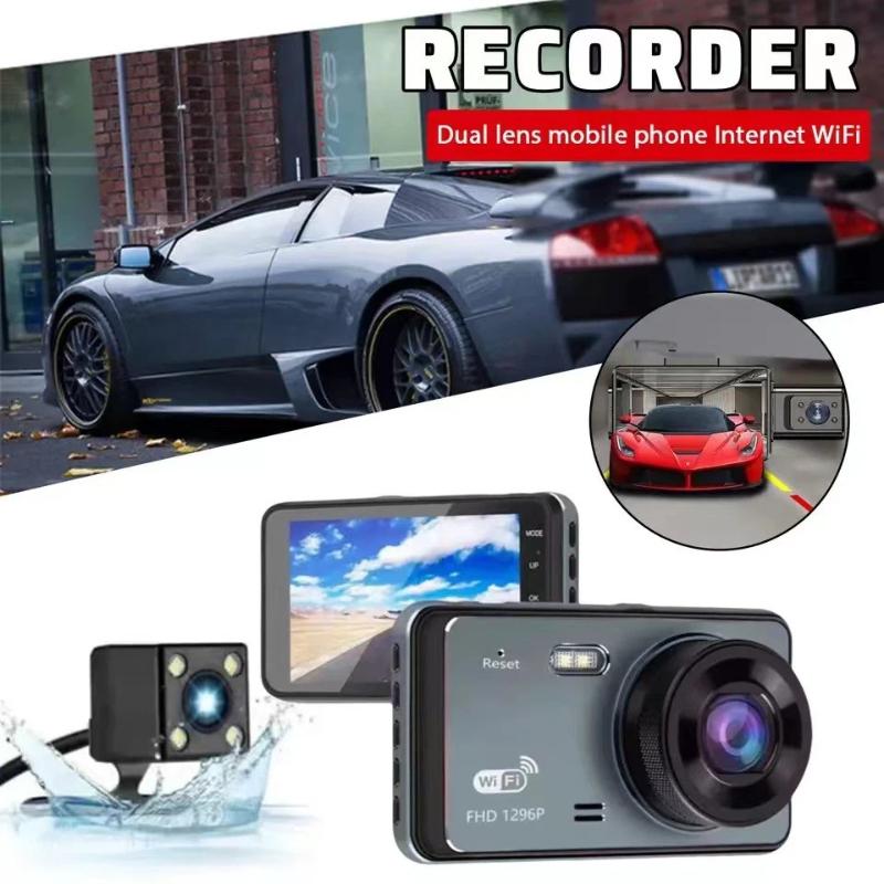 4-Inch HD Dual-Lens Touchscreen WiFi Car Dashcam