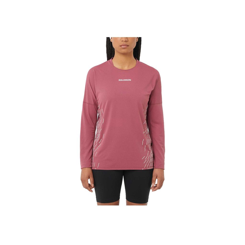 SALOMON Sense Aero Graphic Ultra-Light Versatile Comfortable Long Sleeve T-Shirt Women Tops C26979
