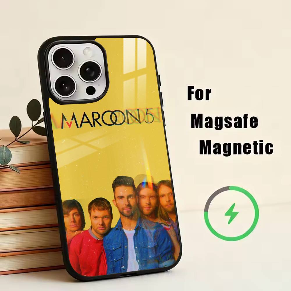 Чехол для телефона M-Maroon 5 для iPhone17,16,15,14,13,12,11 Plus,Pro Магнитный с беспроводной зарядкой Magsafe