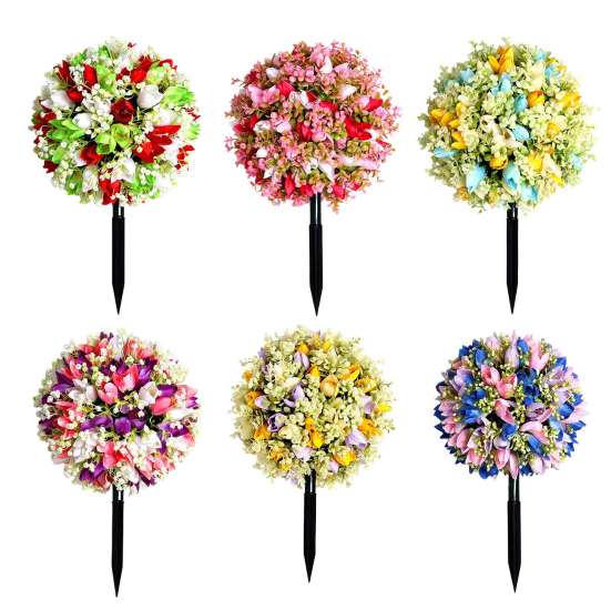 Искусственный цветочный шар с шипом, реалистичные искусственные розы, устойчивые к погодным условиям, искусственные цветы роз