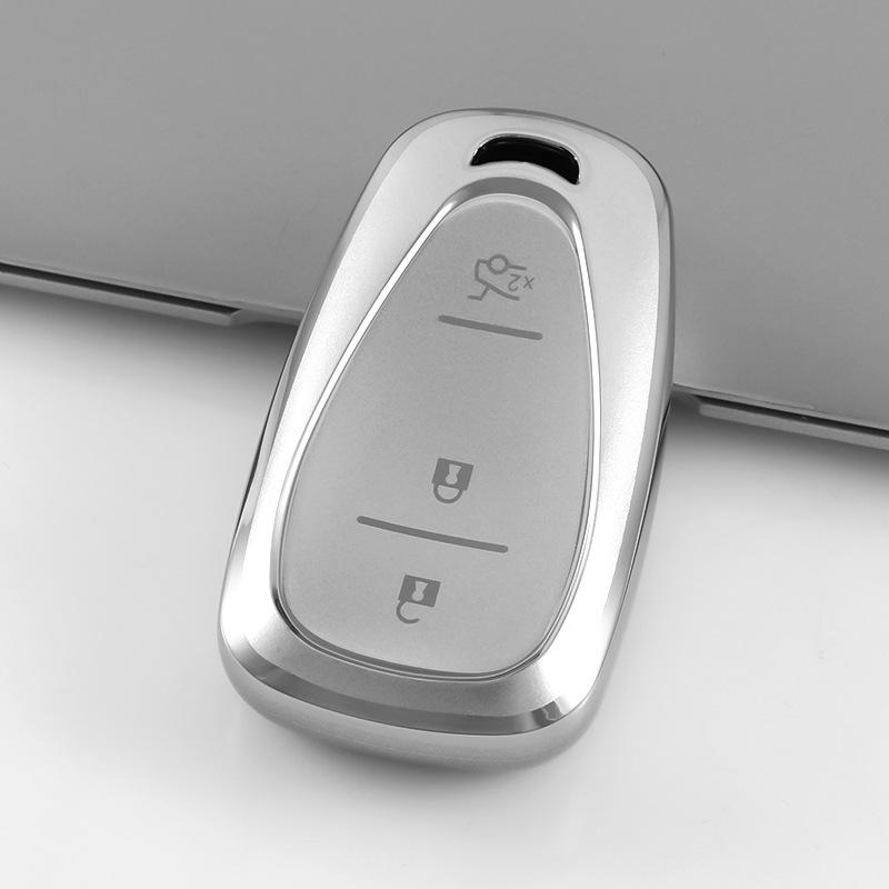 Chevrolet Key Case Upgrade: Silver Glitter TPU Soft Rubber Holder