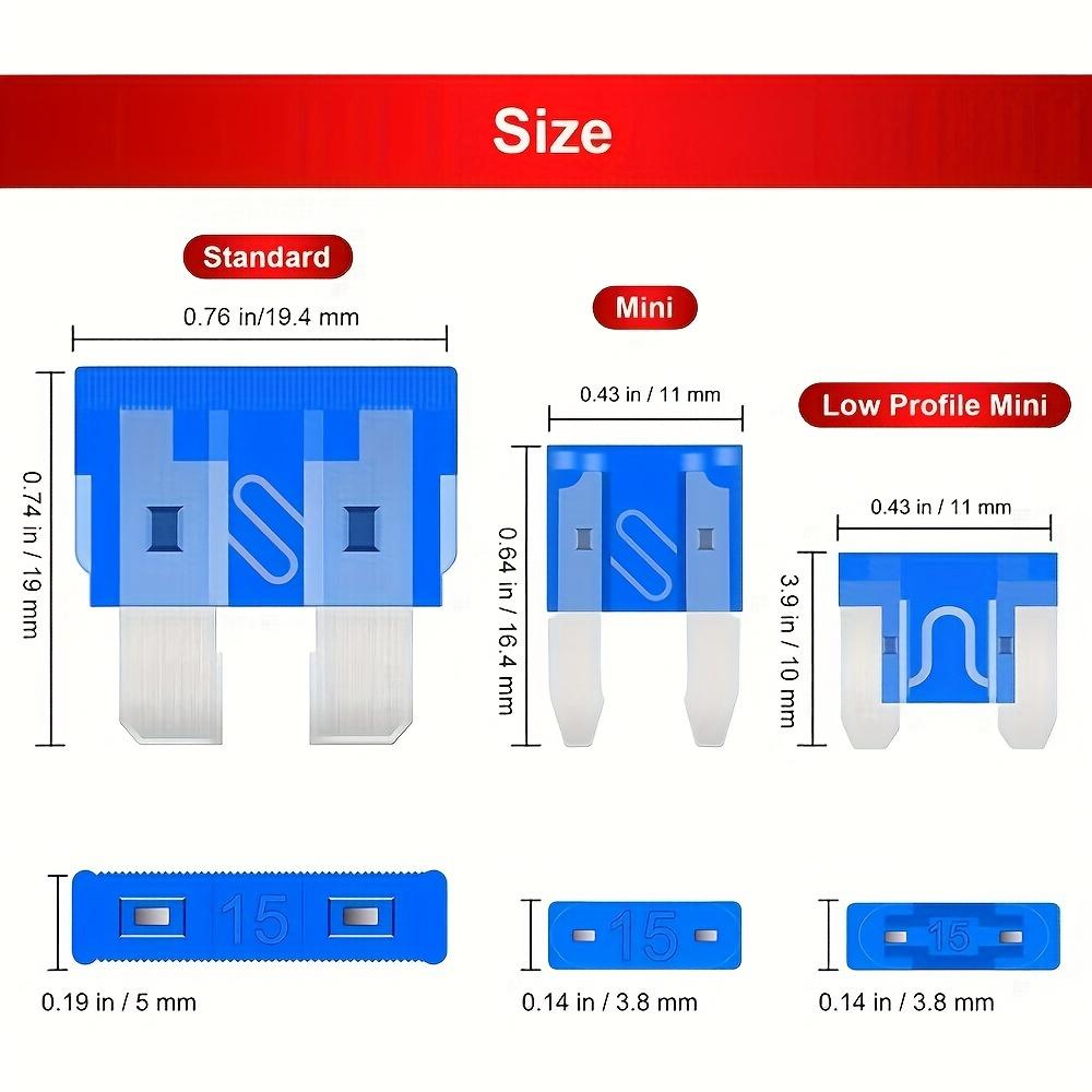 300pcsCarFuse Assortment Kit Mini Standard Micro Fuses 160x Mini 90x Standard 50x Micro with Extractor Tool Aluminum Mixed Color Fuse Holders1