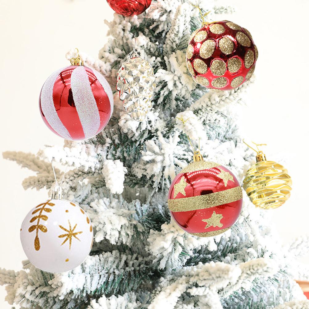 Рождественские шары, 6 шт., 6 см / 2,36 дюйма, елочные украшения, небьющиеся елочные шары, рождественские украшения для дома
