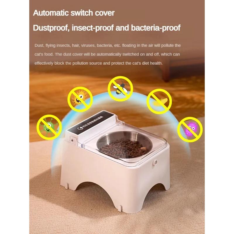 Умная миска для кошек, миска для кормления домашних животных, кормушка для кошек и собак, инфракрасный датчик, автоматическая открытая крышка, умная кормушка, диспенсер для кошачьей еды против мыши