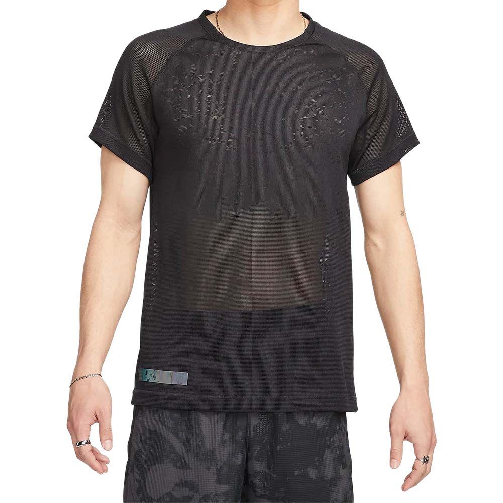 Nike Футболка для бега Dri-Fit Adv со светоотражающими полосками и круглым вырезом, мужская, черная, DX0854-010