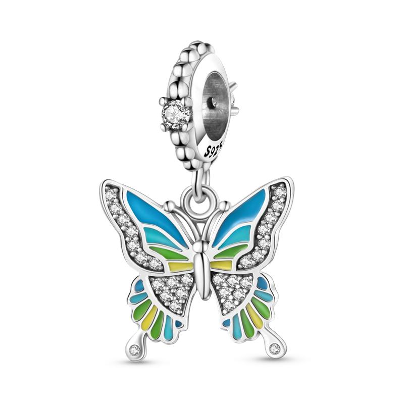 925 Silver Green Series Tree Cactus Avocado Pendant DIY Charm Beads Fit Bangle Charms Bracelet Women Jewelry