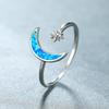 Simple Star Moon Open Ring Exquisite Lady Jewelry