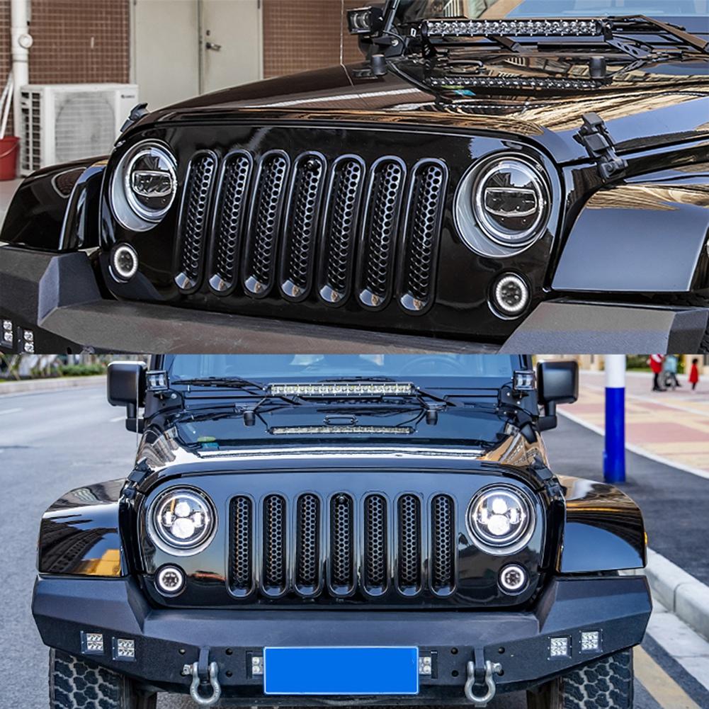 Вставки ABS передняя решетка сетчатая гоночная решетка комплект для Jeep Wrangler JK 2007-2017, не подходит Overland JK