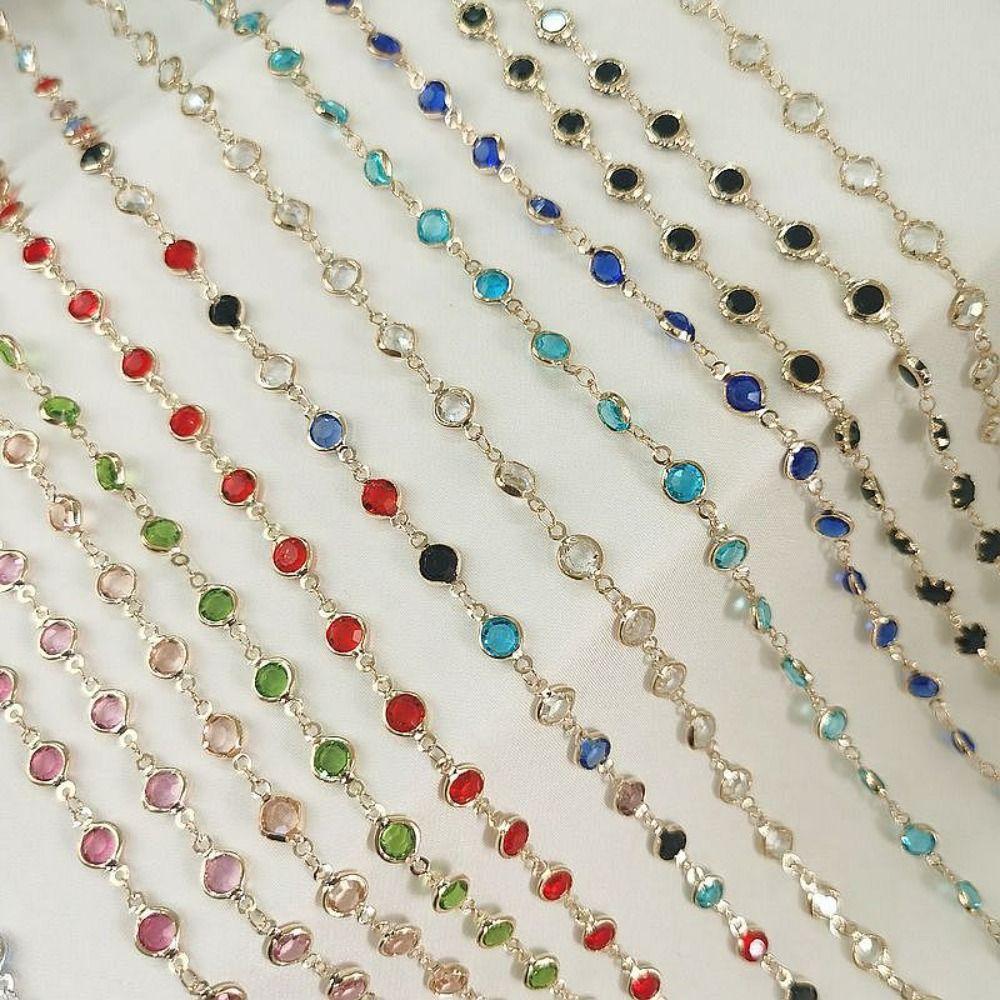 Shiny Necklace Chain Crystal Beads Beaded Making 1Meter Crystal Beads Chains