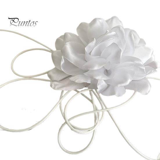 Женское колье-колье в стиле ретро с цветком, однотонное элегантное ожерелье на шнуровке с регулируемым воротником на бретельках, товары для вечеринок