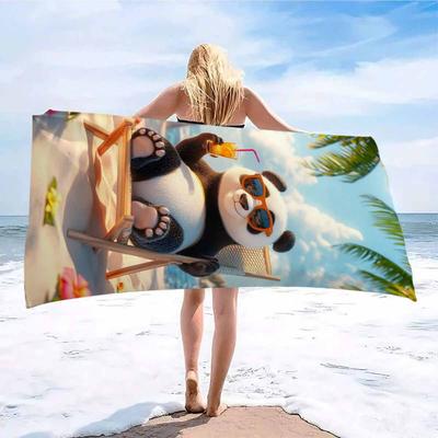 Пляжное полотенце Panda - Мягкое, Супервпитывающее и Веселый Дизайн для Ежедневного Использования и Идеально для Расслабляющих Спа-Моментов