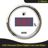 KUS 52mm 0-190ohm 240-33ohm Boat Fuel Level Gauge Waterproof Car Fuel Gauge with Red/Yellow Backlight fit Car Motorcycle Boat