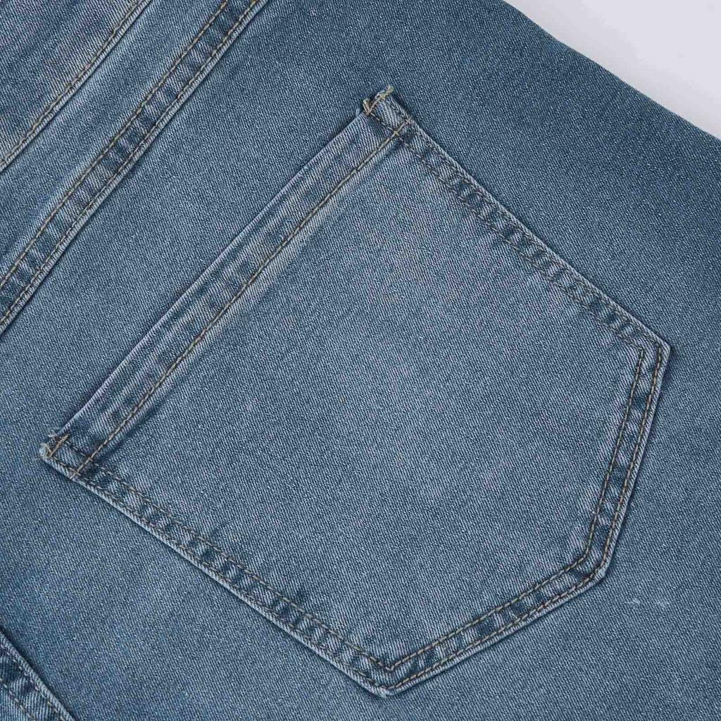 Women Seamed Front Wide Leg Jeans Elastic Waist Stretch Denim Flare Jeans High Waisted Jean Bell Bottom Cropped Pants