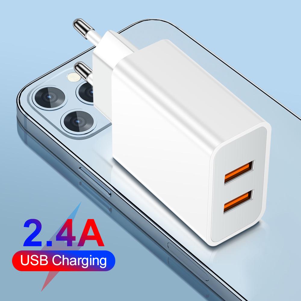Mark 2.4A QC3.0 Двойное USB-зарядное устройство, 2 порта, Адаптер для путешествий США/ЕС/Великобритании