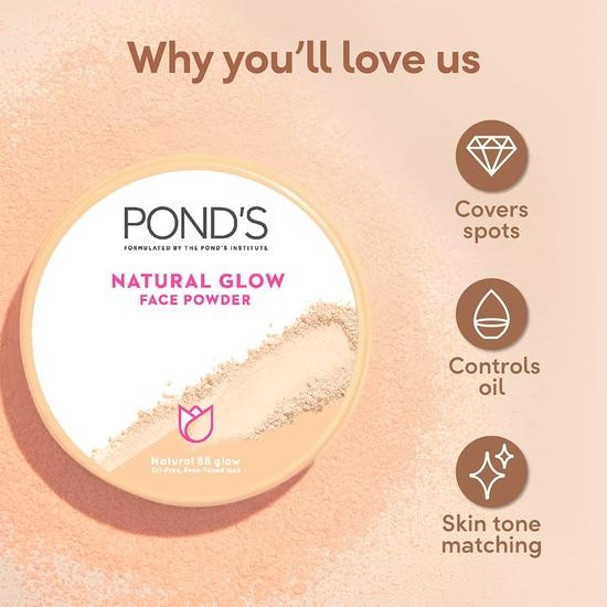 POND'S Матирующая пудра Natural Glow для нормальной кожи, Bb Glow - 30 г, розовая