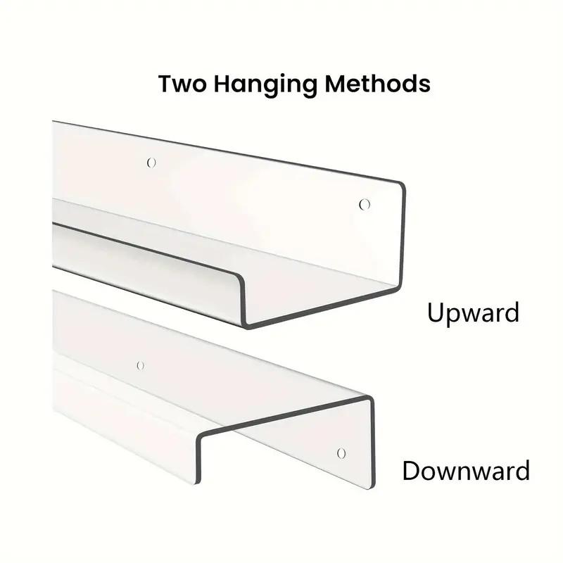 30x10x4cm Transparent Acrylic U-Shaped Display Storage Rack Punch-Free Bathroom Wall Storage Shelf