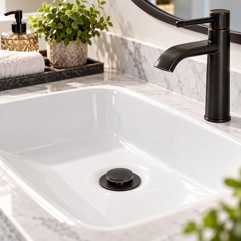 Matte Black Finish Sink Drain Stopper Stainless Steel Bathroom Sink Drain Bathroom Use