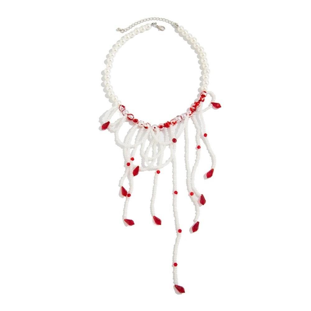Multilayer Blood Drop Necklace Tassel Gothic Jewelry Creative Halloween Choker Cosplay