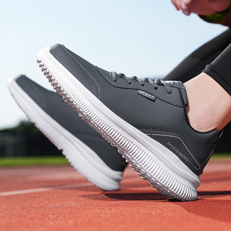 39-48 Autumn Leather Sneakers Men's Casual Size Fashion Fitness Running Shoes