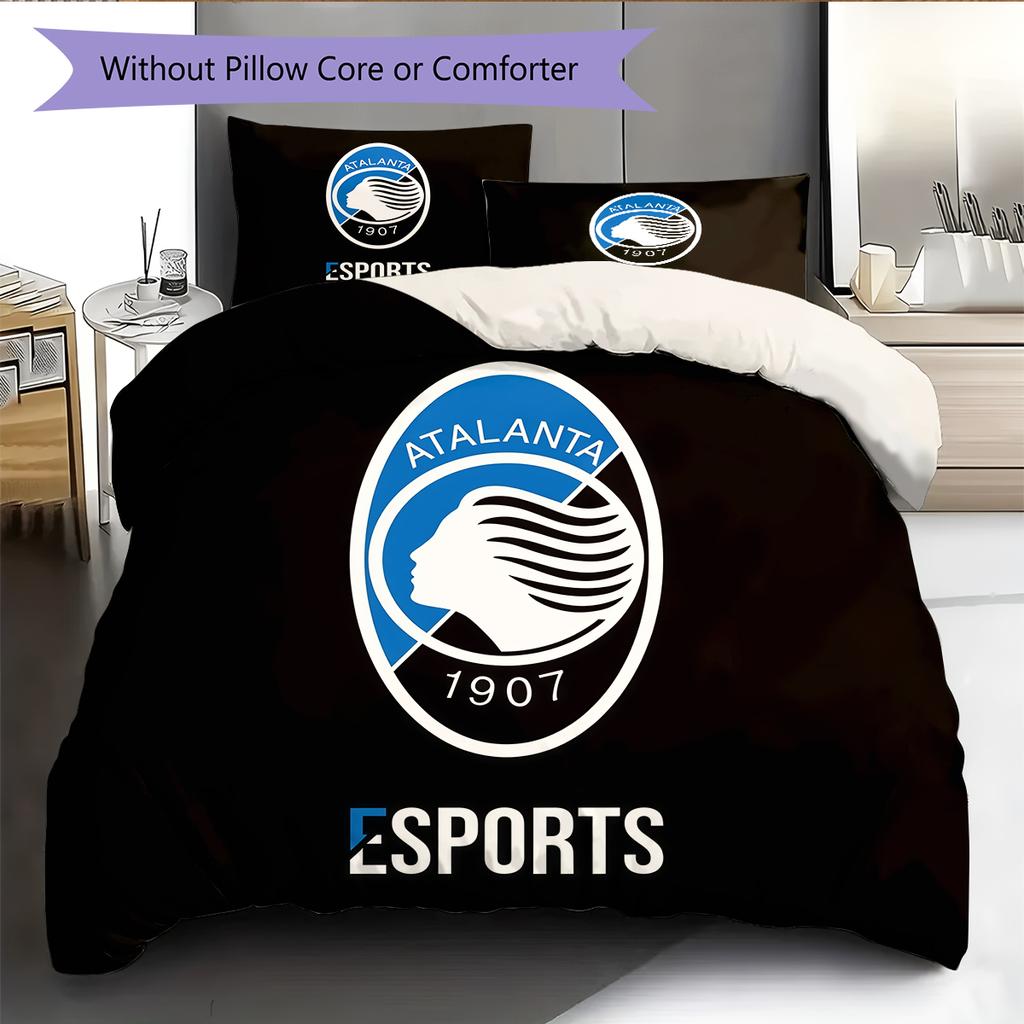 Atalanta BC logo Pattern Bedding Home Decoration Birthday Gift (1 * duvet cover + 2 * pillowcase, without core)
