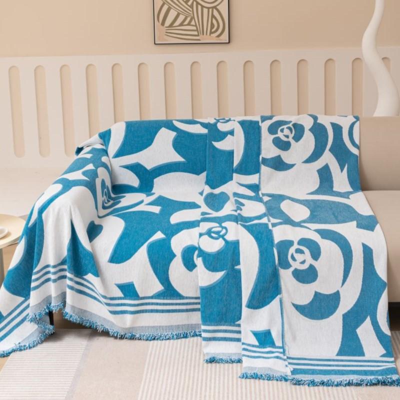 Modern Throw Camping Picnic Blanket MAT Camellia Sofa Cover Mat Throw Blanket Living Room Three Seats Sofa Position