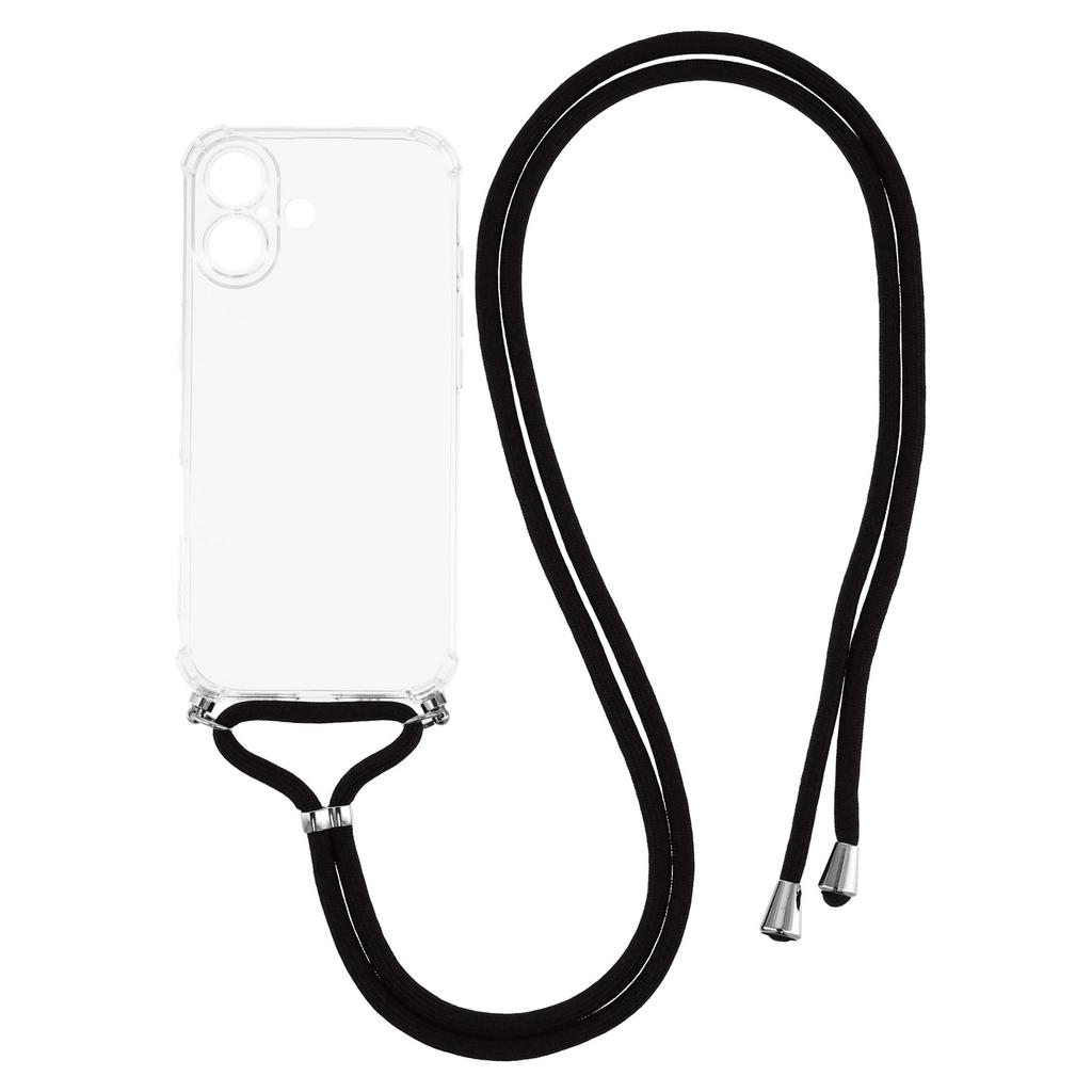 For iPhone 17 Case Reinforced Corner TPU Clear Phone Cover with Lanyard