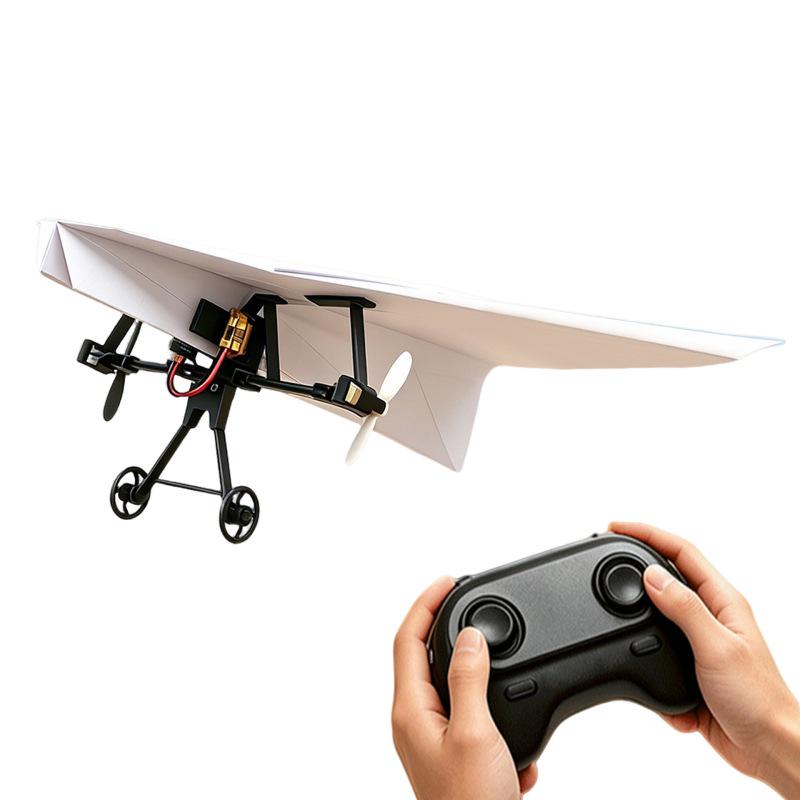 Kids' DIY Remote Control Paper Airplane: 2.4G Outdoor Electric Flight Educational Toy