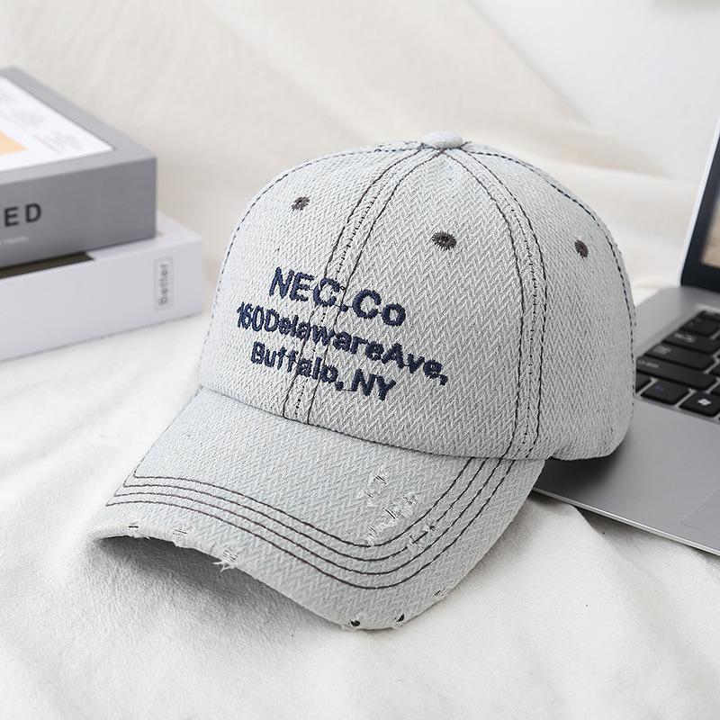 Новые и старые бейсболки с вышитыми буквами, рваные ветрозащиты, мужские и женские солнцезащитные кепки, персонализированные повседневные кепки в стиле ретро.