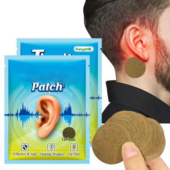 12 шт. ушных наклеек для облегчения боли и ослабления слуха