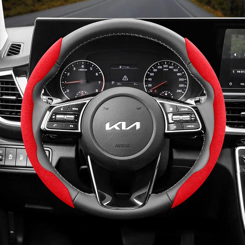 Подходит для Kia Нескользящая Пряжка Сегментированная Замшевая Накладка на Руль Подходит для Ceed Jd Picanto Sportage 3 Rio 4 Ev3 Cerato 2 Stonic Xceed Morning
