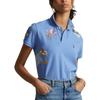 Polo Ralph Lauren FW22 Футболка-поло с вышитым логотипом и короткими рукавами, женские топы синего цвета WMPOKNINCU20523-400