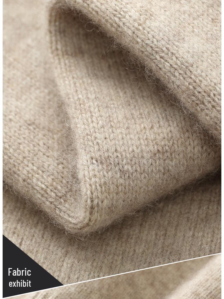 Men's Versatile Stand-Up Collar Cashmere Wool Cardigan - Long-Sleeve, Thickened Knitted Coat for Autumn and Winter