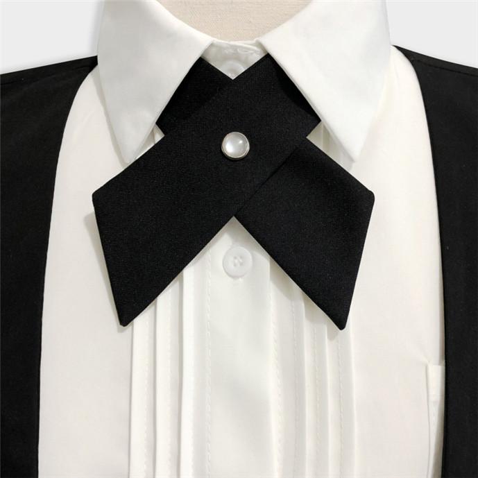 Crisscross Bow Tie Fashion Solid Color Detachable Collar Men and Women Jk Collar Comfortable Breathable