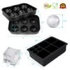 6Grid Large Ice Cube Trays for Freezer,Silicone Ice Maker Molds with Lid,Reusable Ball/Square Ice Mold For Whiskey Bar Party Kitchen Tools