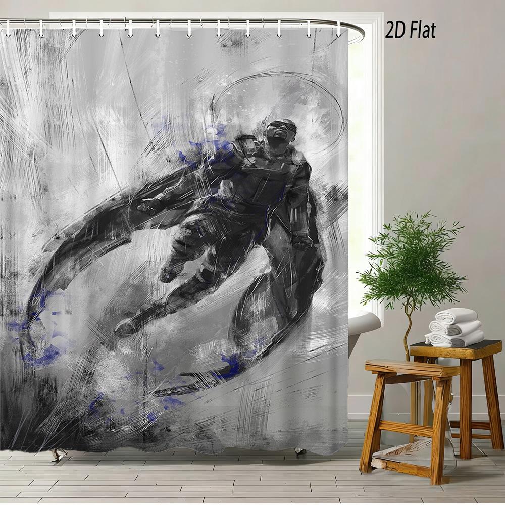 Spider-Man Red Web Pattern Waterproof Shower Curtain For Superhero Bathroom Decor
