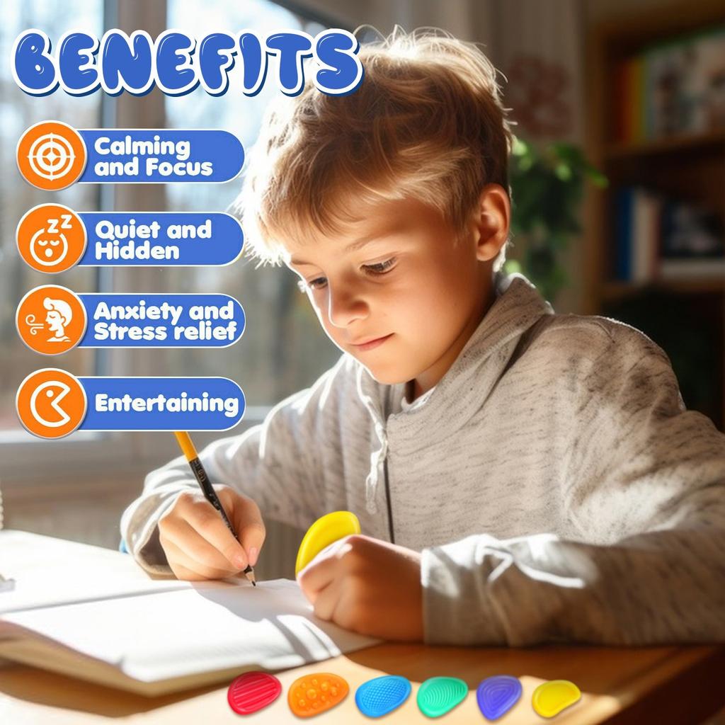 Сенсорная игрушка для детей, игрушка для снятия стресса для взрослых, мягкий силиконовый текстурированный камень для беспокойства