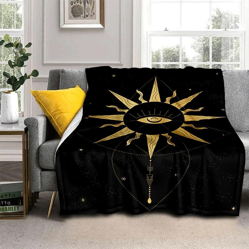 Druid Yggdrasil Tree Blanket Night Silhouette Gothic Logo Flannel Blanket