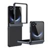 For Samsung Galaxy Z Flip 8 7 6 5 4 5G Phone Case with Built-in Screen Protector & Hinge Protection Electroplating Frosted Cover